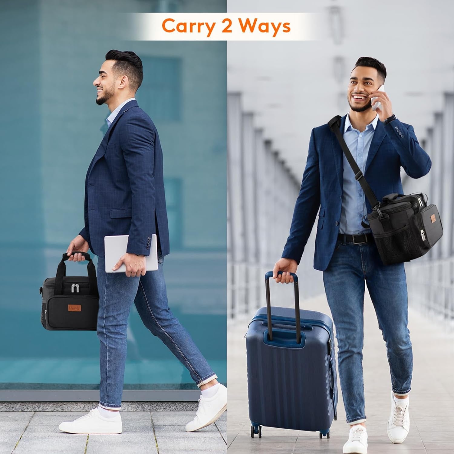 Large Lunch Bag 12-Can (8.5L) Insulated Lunch Box Soft Cooler Cooling Tote for Adult Men Women, Black